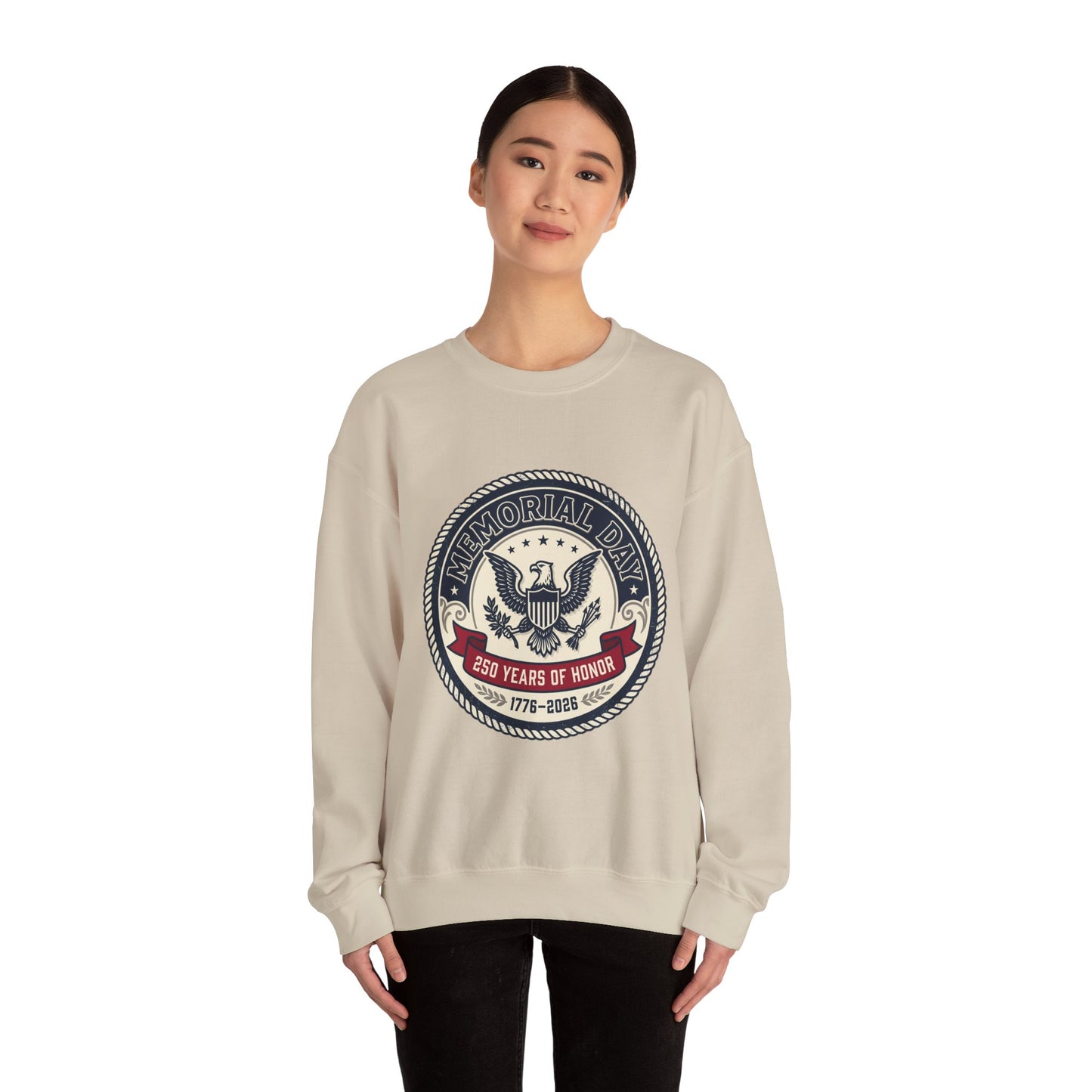 Memorial Day USA 250 Crewneck Sweatshirt | 1776–2026, vintage patriotic