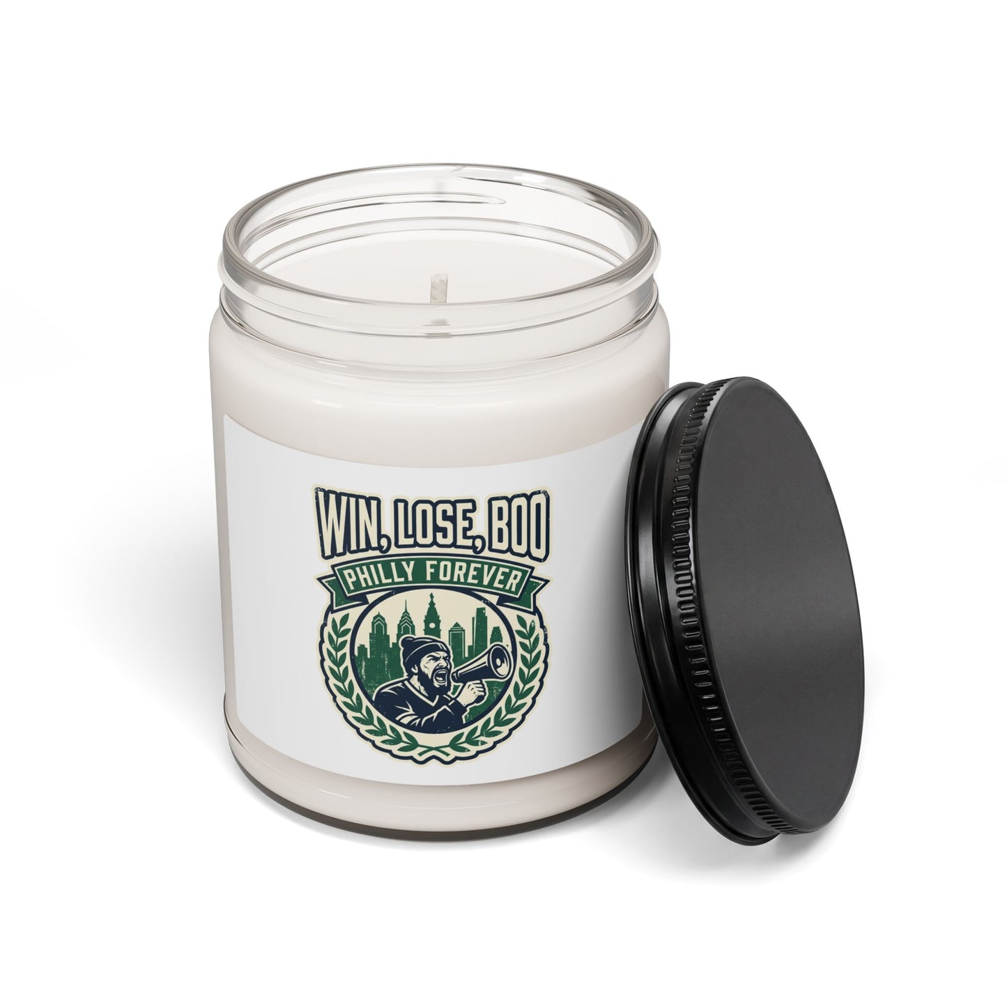 Win, Lose, Boo Philly Forever Candle | city basketball, hometown pride
