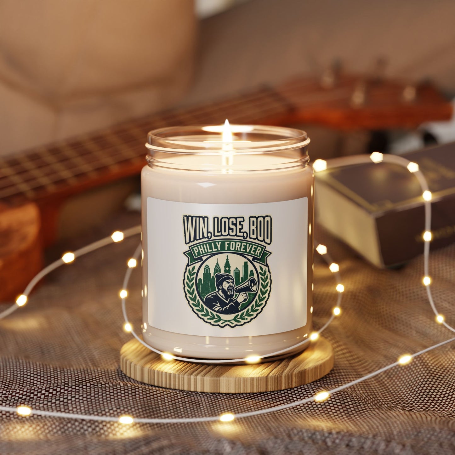 Win, Lose, Boo Philly Forever Candle | city basketball, hometown pride