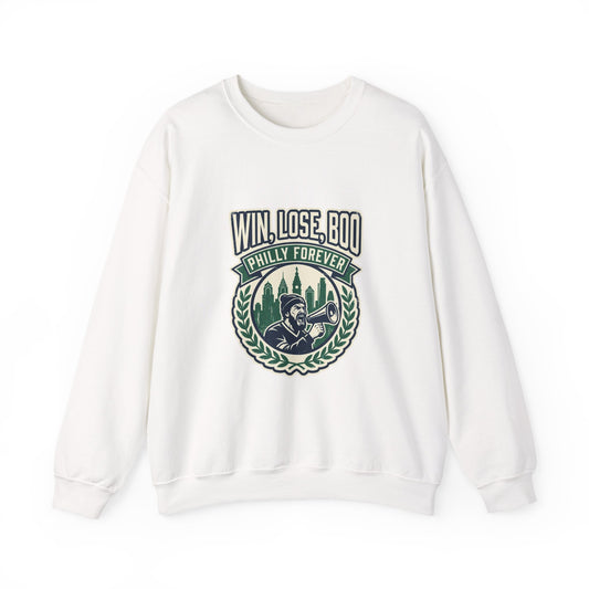 Win Lose Boo Philly Forever Sweatshirt | city basketball, rivalry humor