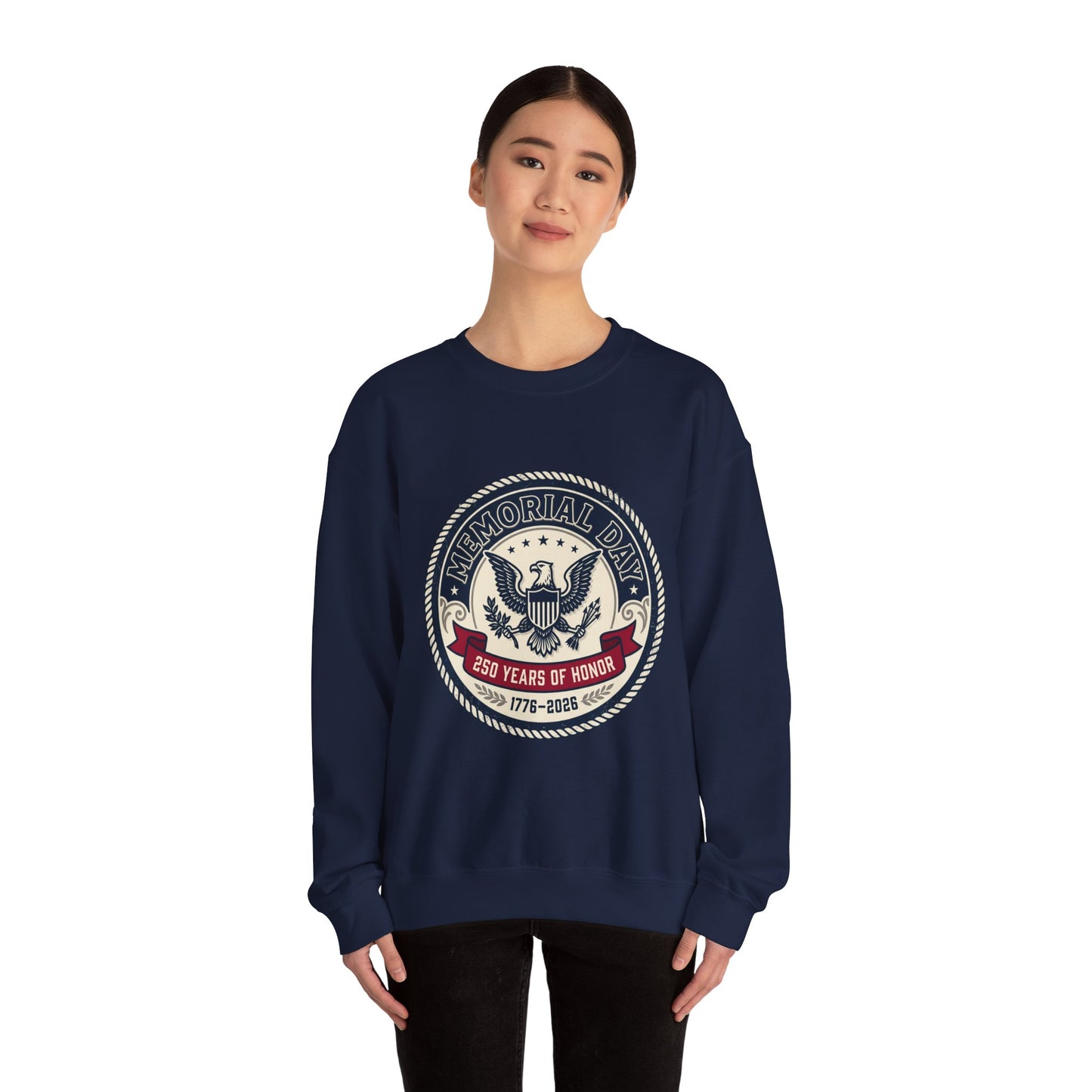 Memorial Day USA 250 Crewneck Sweatshirt | 1776–2026, vintage patriotic
