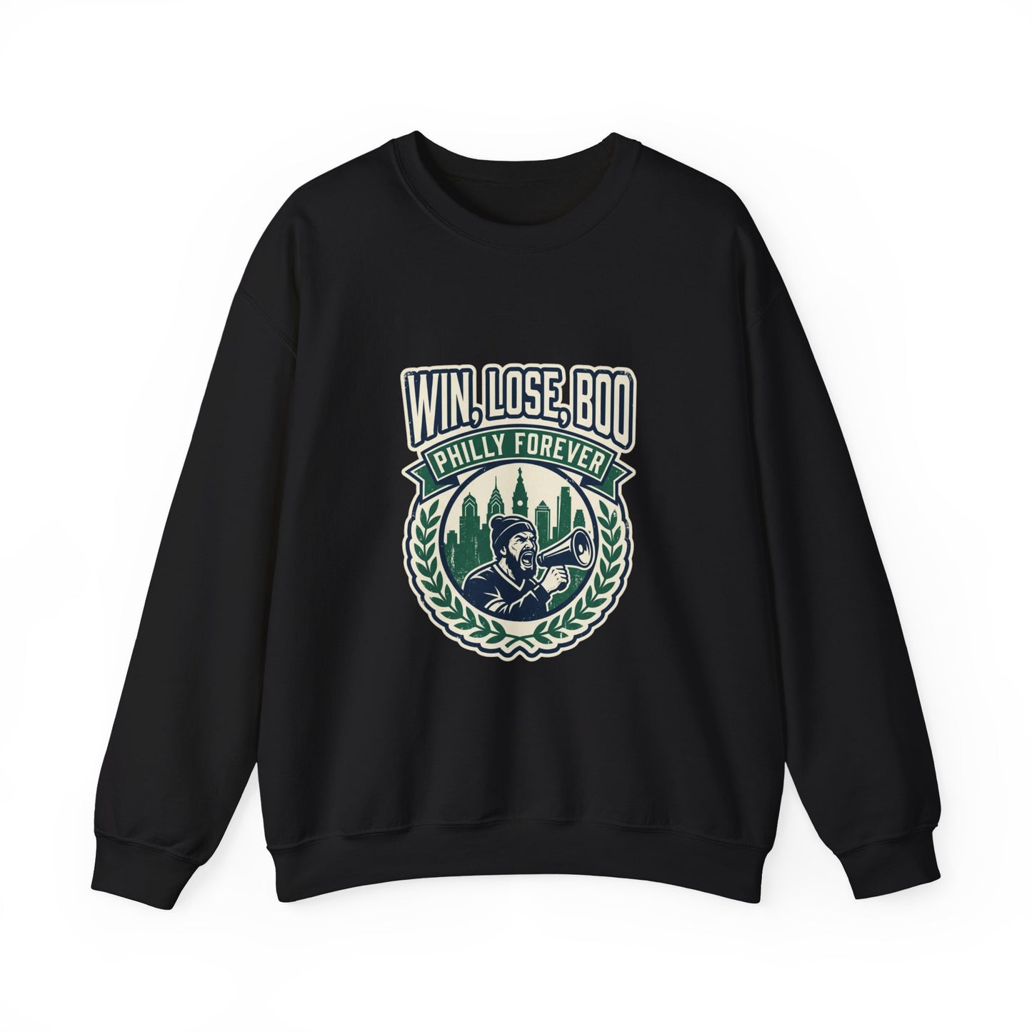 Win Lose Boo Philly Forever Sweatshirt | city basketball, rivalry humor