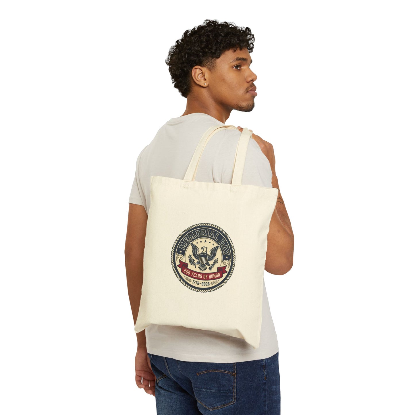 USA 250 Vintage Seal Tote | Memorial Day 1776–2026, patriotic heritage
