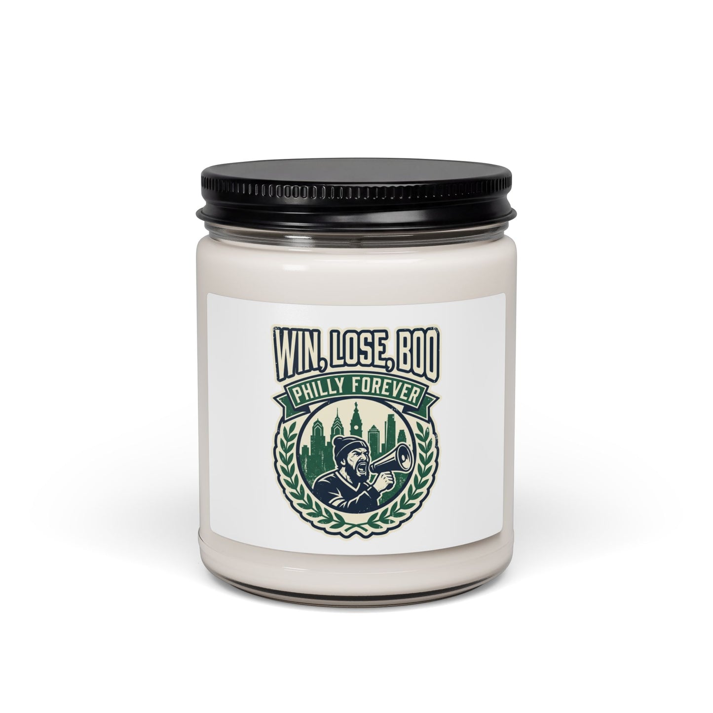Win, Lose, Boo Philly Forever Candle | city basketball, hometown pride