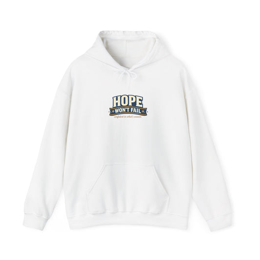 Hope Won't Fail Hoodie | faith streetwear, washed vintage bold type