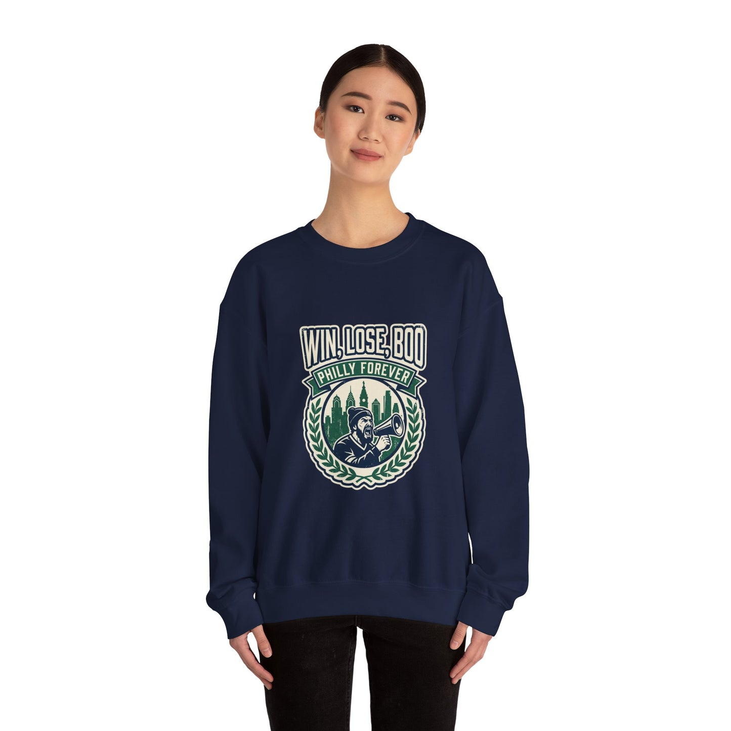 Win Lose Boo Philly Forever Sweatshirt | city basketball, rivalry humor
