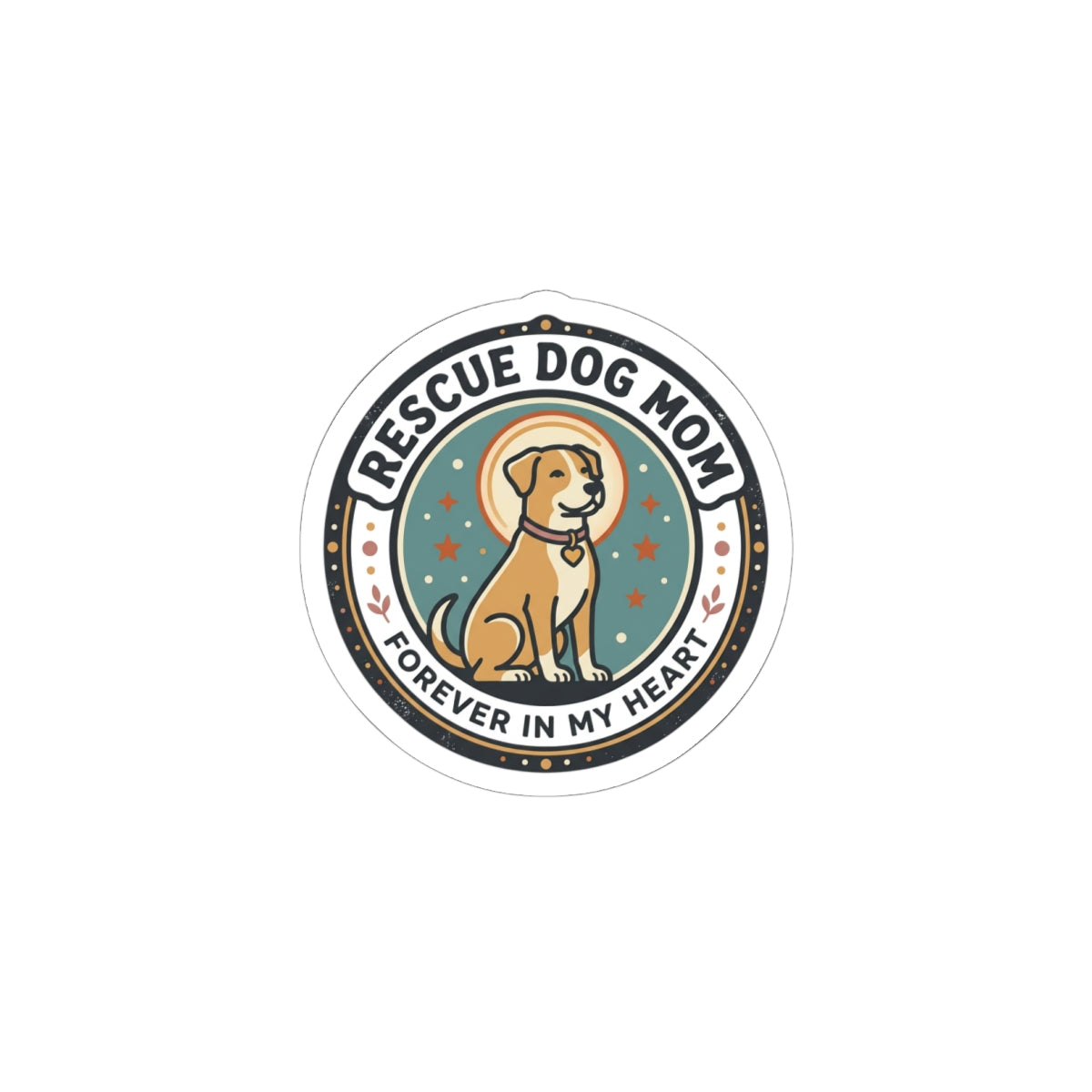 Rescue Dog Mom Sticker | Kiss-Cut, Fur Baby Memorial, Rescue Pride