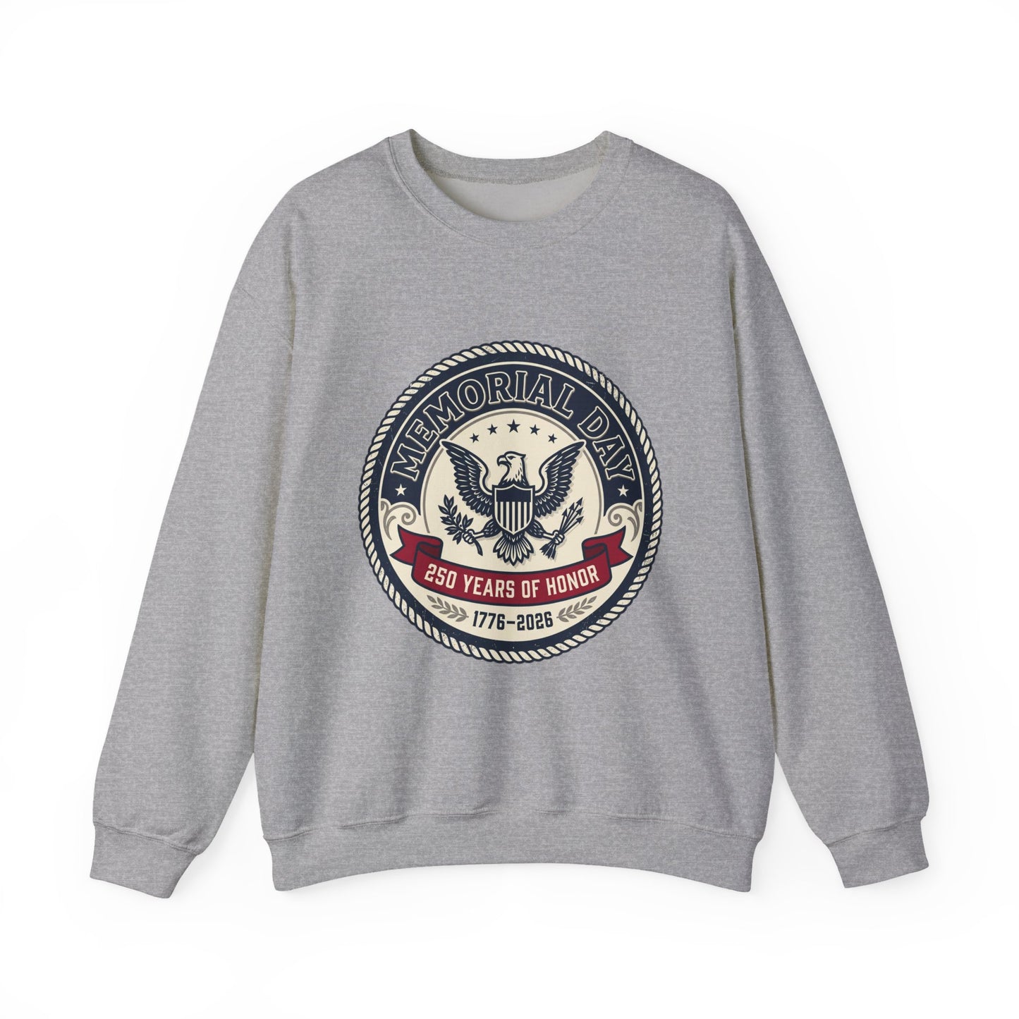 Memorial Day USA 250 Crewneck Sweatshirt | 1776–2026, vintage patriotic