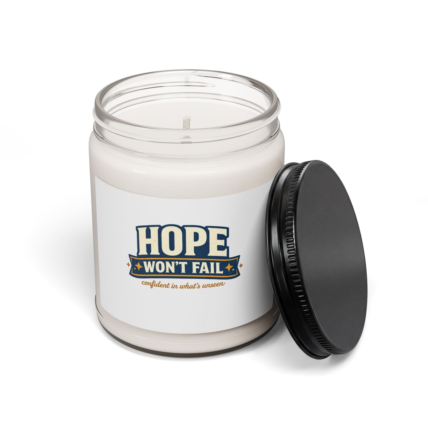 Hope Won't Fail Soy Candle | faith streetwear, bold type