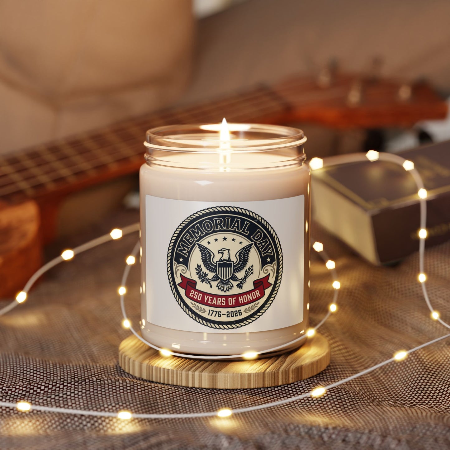 USA 250 Memorial Day Candle | 1776–2026 Patriotic Vintage, red white and blue