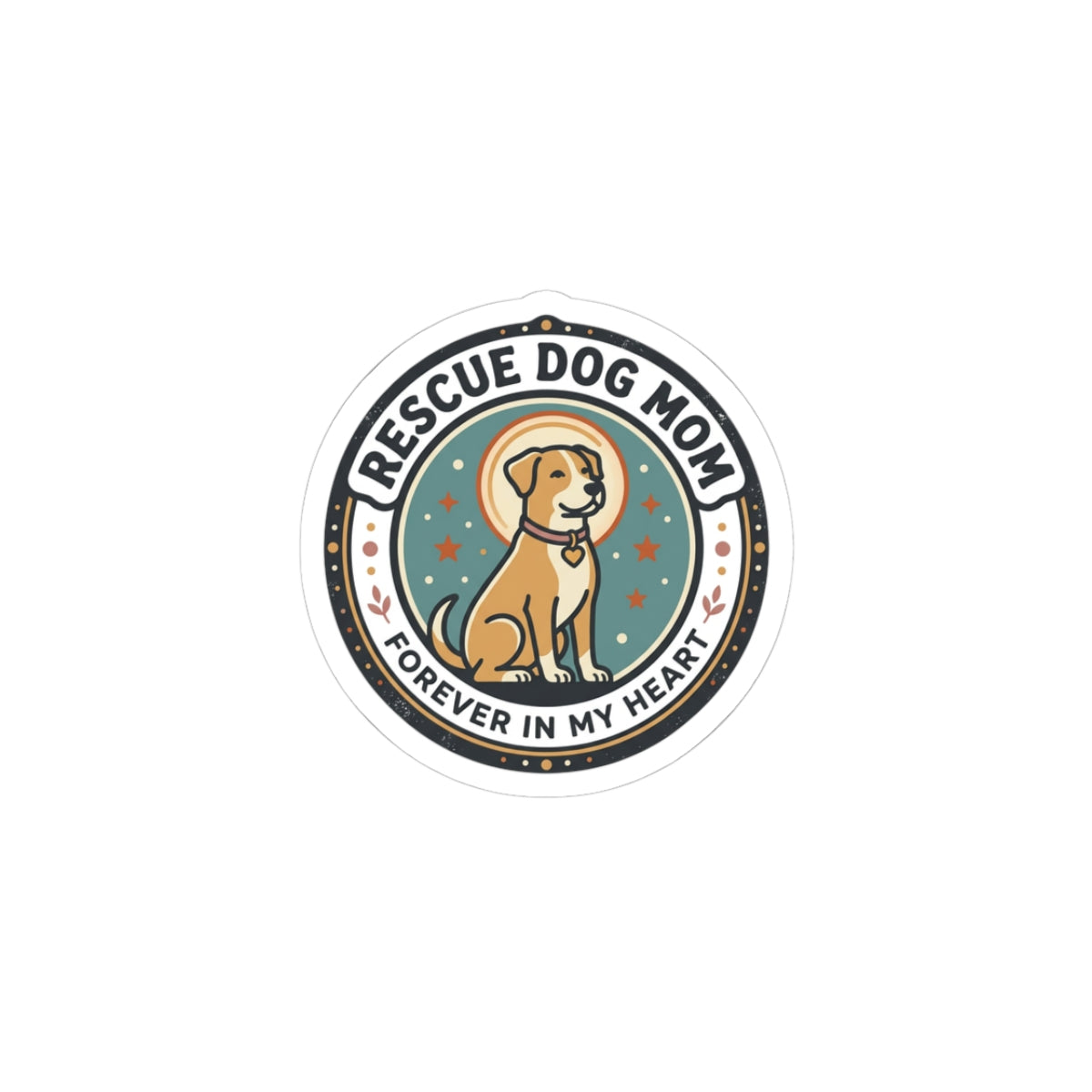 Rescue Dog Mom Sticker | Kiss-Cut, Fur Baby Memorial, Rescue Pride