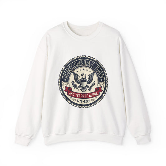 Memorial Day USA 250 Crewneck Sweatshirt | 1776–2026, vintage patriotic