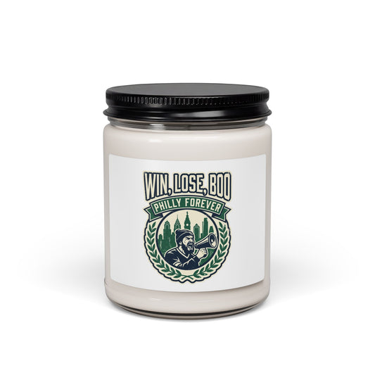 Win, Lose, Boo Philly Forever Candle | city basketball, hometown pride